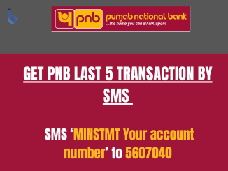 pnb last 5 transaction by sms