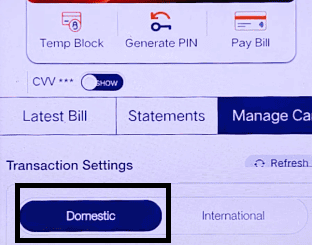 enable domestic online transactions in icici credit card