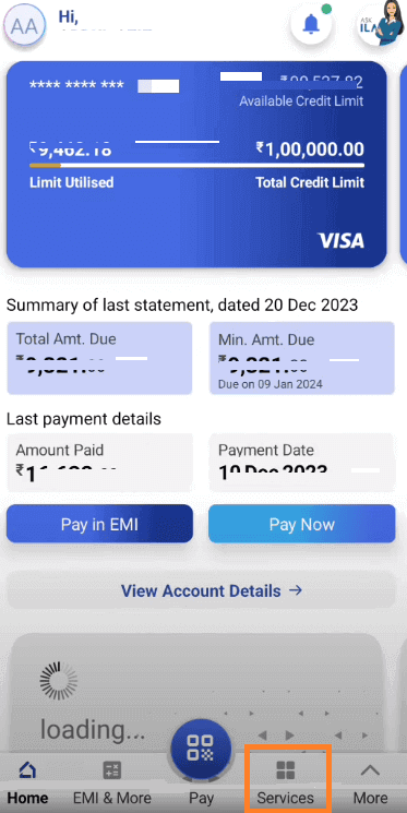 services sbi card app