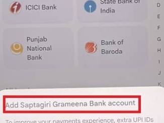 Add Saptagiri Grameena Bank in Google Pay